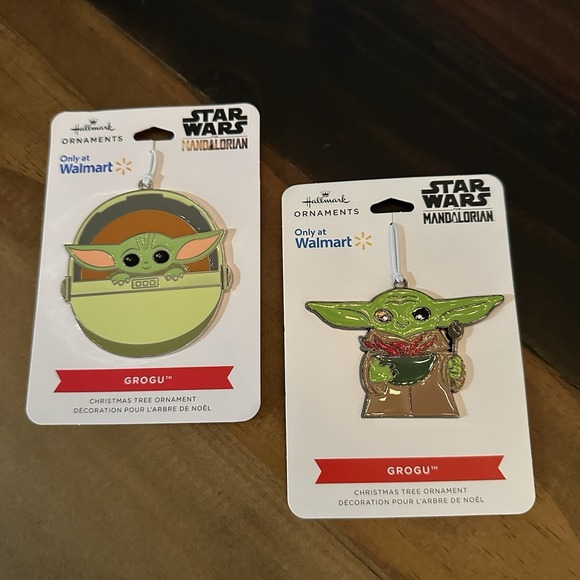 Hallmark Other - Hallmark Star Wars Grogu Ornaments Set of 2 Walmart Exclusive Mandalorian